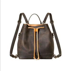 Saddleback Leather Co. Drawstring Bucket Leather Backpack